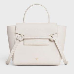 White NANO BELT BAG IN GRAINED (lightly used)